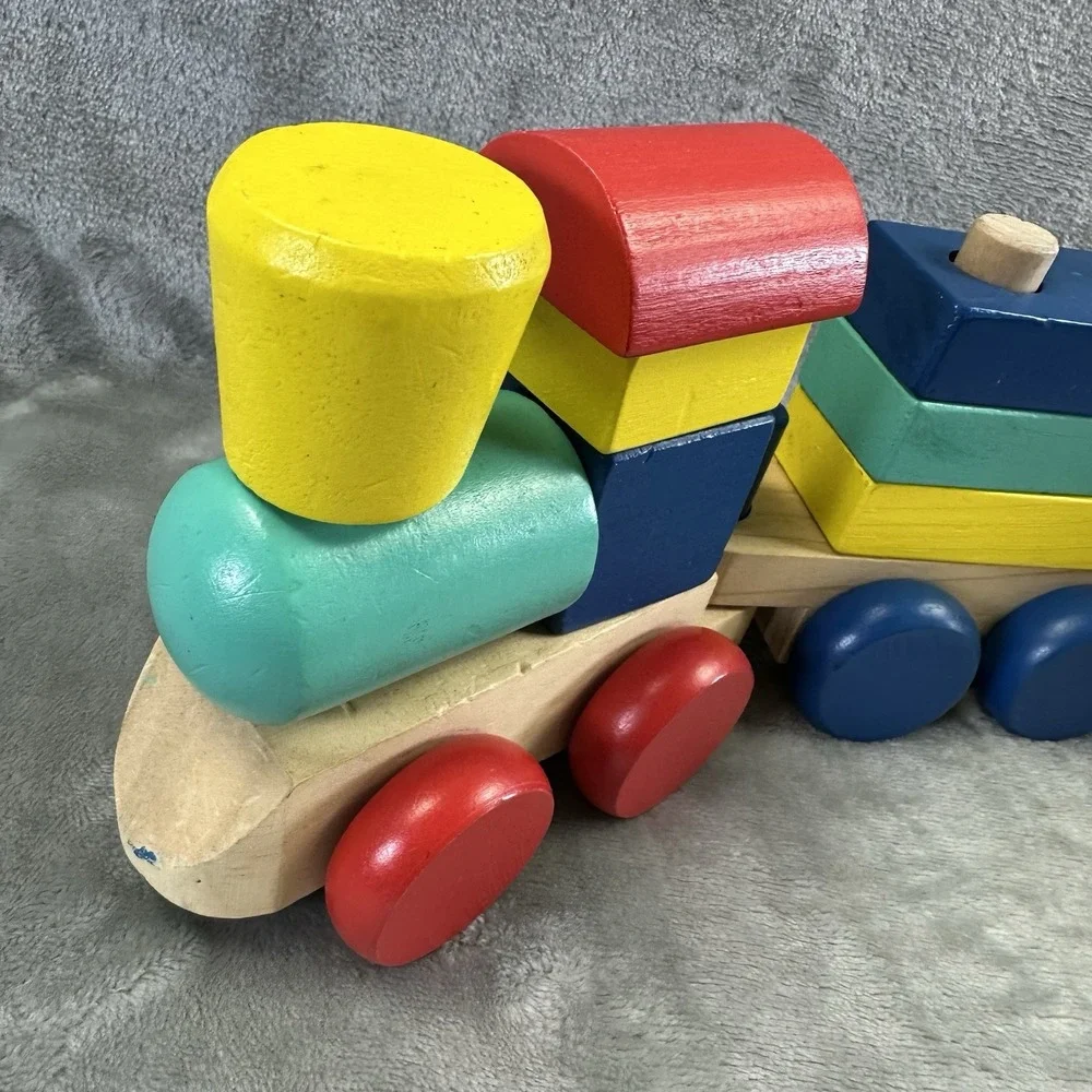 Melissa & Doug Wooden Stacking Train Learning Toy